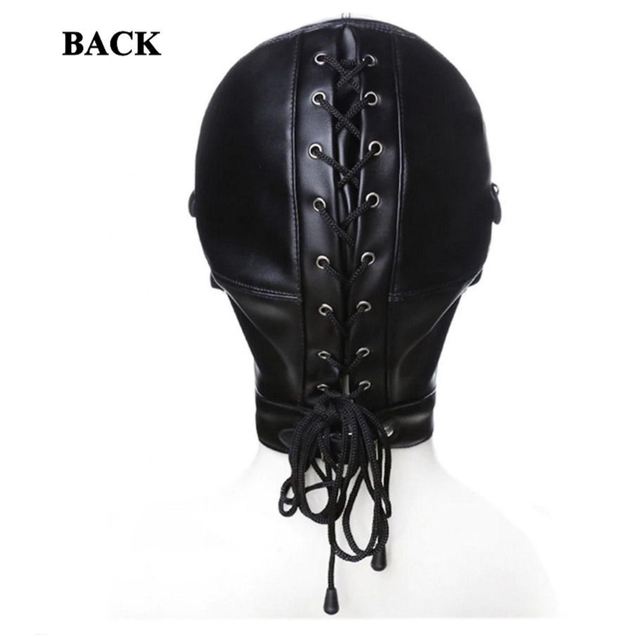 Leather Fetish Sex Mask. Black Leather.