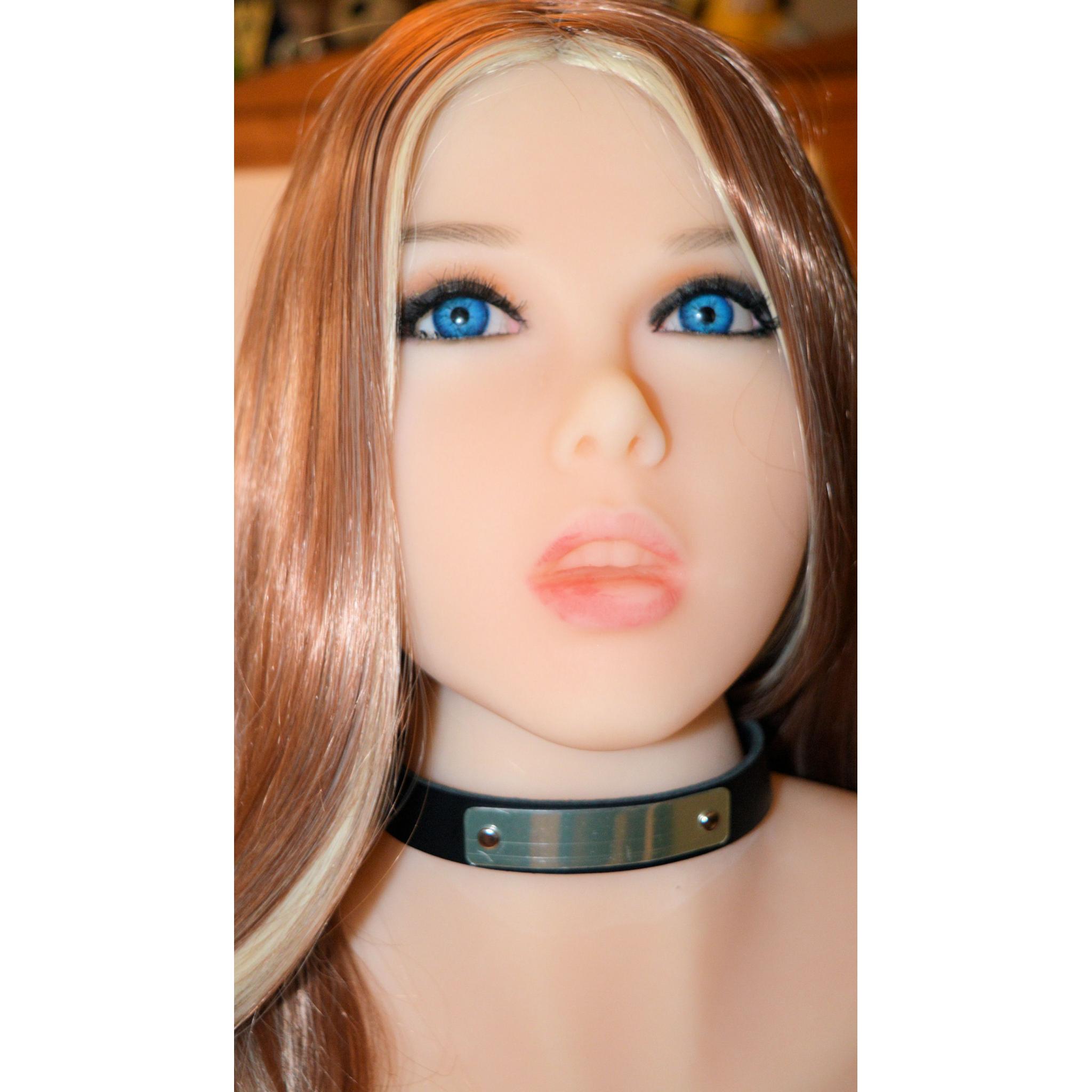 Leather Day Collar. Personalised. Pink. LOCKABLE