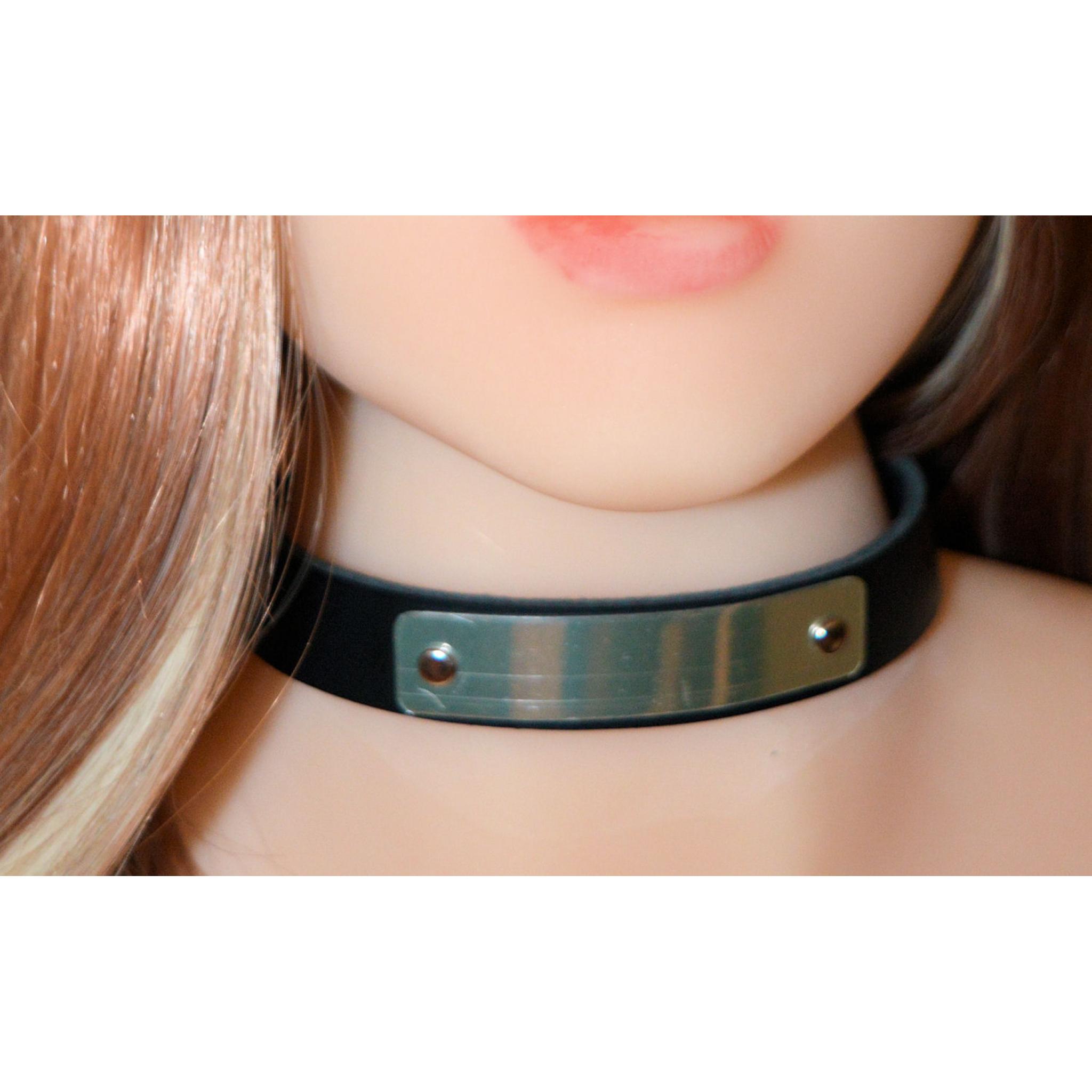 Leather Day Collar. Personalised. Pink. LOCKABLE
