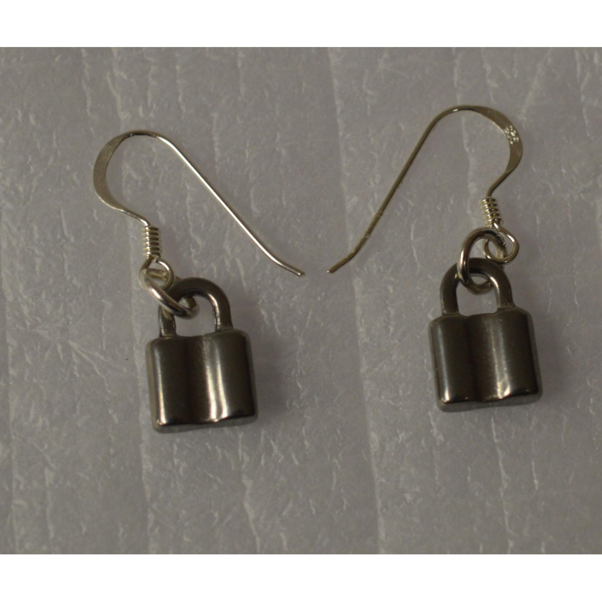 Padlock earrings on 925 Sterling Silver earhooks.