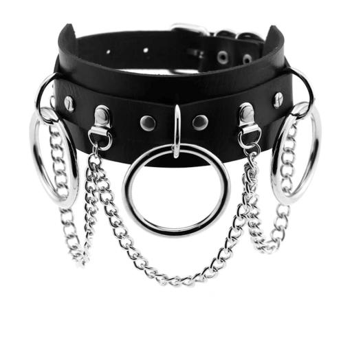 Sexy leather BDSM day collar / Choker with chain detail