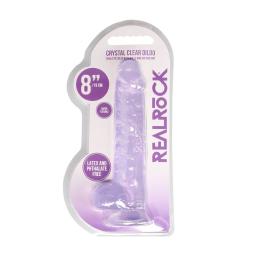 Real Rock Crystal Clear 8 inch Realistic Dildo With Balls (Purple) (2).jpg