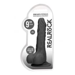 Real Rock - Dong With Testicles 9 inches - Black (2).jpg