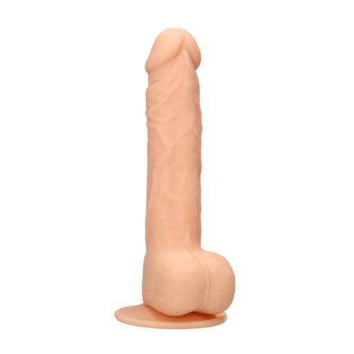 Real Rock Silicone Dildo With Balls 9.5" (Flesh)