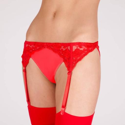 Red Lace Suspender Belt