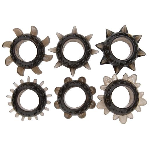 Loving Joy Textured Cock Ring Set (6 Pack)