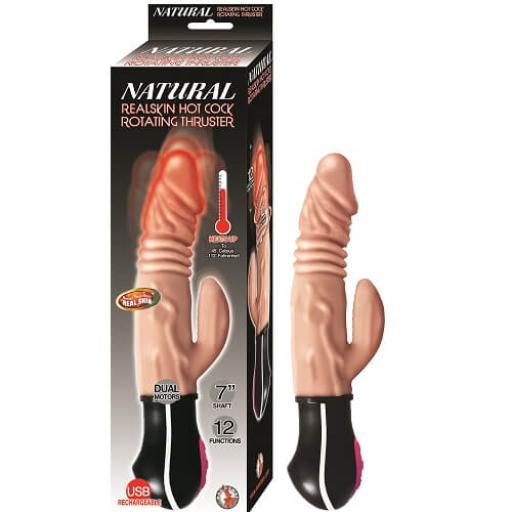 Realistic Warming and Thrusting Vibrating Dildo