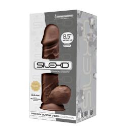 SilexD 8.5 inch Realistic Silicone Dual Density Girthy Dildo with Suction Cup with Balls Brown (2).jpg