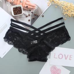 Low rise cross strap lace thong  Black.jpg