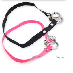 chastity cage strap Black and pink.jpg